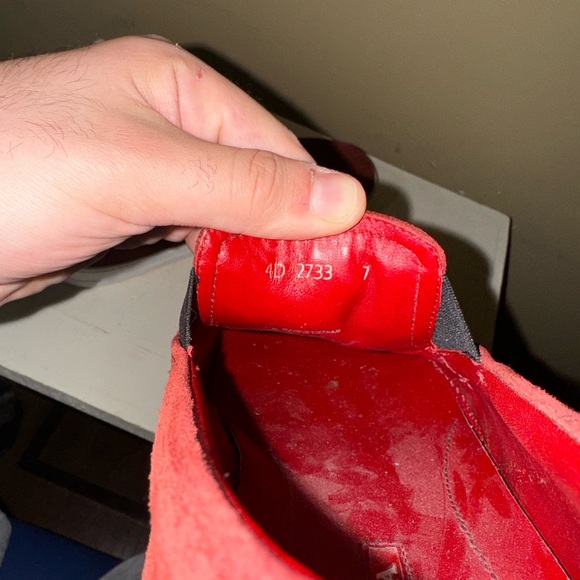 Prada Maroon Suede Red Leather Interior Slip on Loafers Men’s Sz 7 Rare - Picture 8 of 8